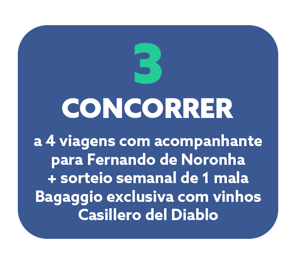 Passo 3: Concorrer a 4 viagens para Noronha e sorteios semanais